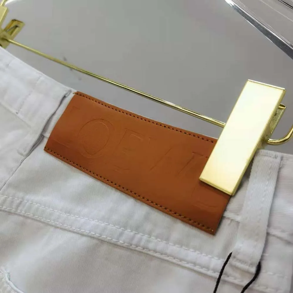 Loewe Fisherman Turn up Jeans in Denim for Women in White Loewe Fisherman Turn up Jeans in Denim for Women in White