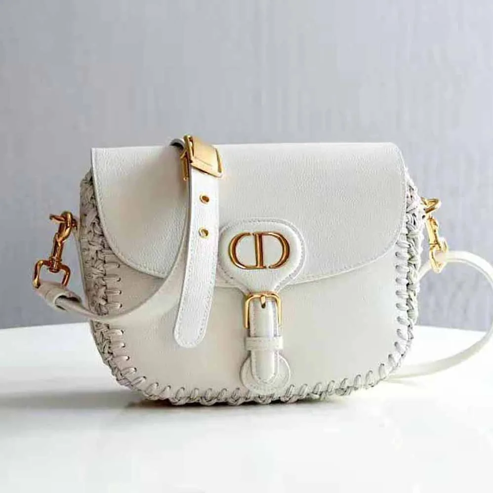 Dior Medium Dior Bobby Bag Grained Calfskin with Whipstitched Seams for Women in White Dior Medium Dior Bobby Bag Grained Calfskin with Whipstitched Seams for Women in White