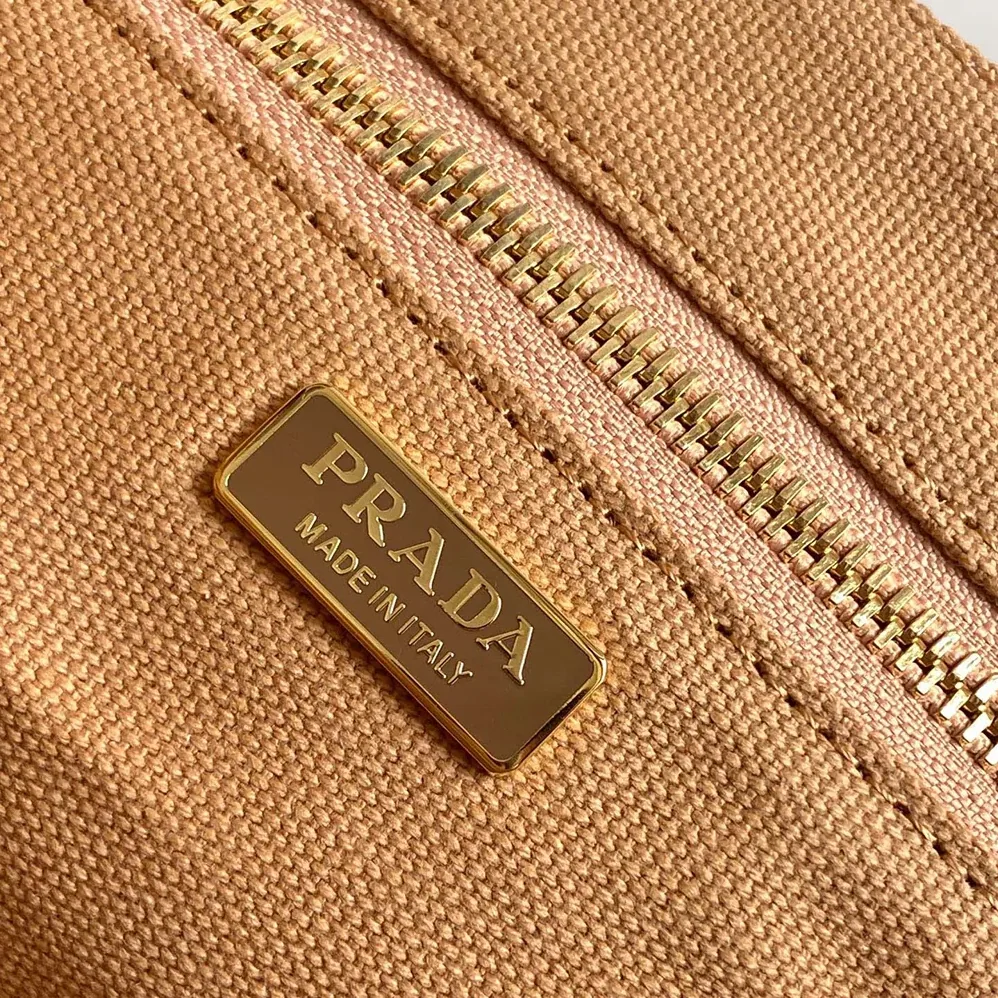 Prada Jardinière Small Cotton Canvas Handbag for Women in Brown