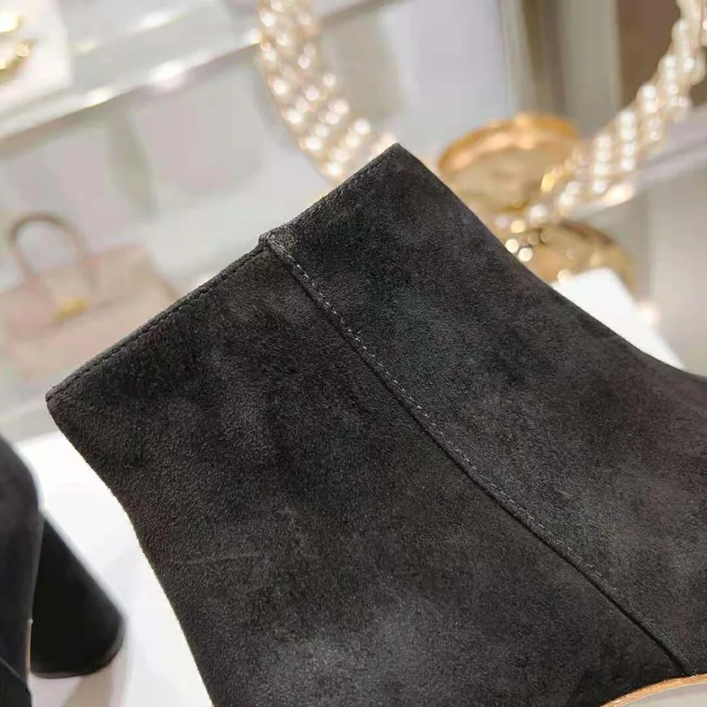 Dior C'est Dior Heeled Ankle Boot Suede Calfskin for Women in Black Dior C'est Dior Heeled Ankle Boot Suede Calfskin for Women in Black
