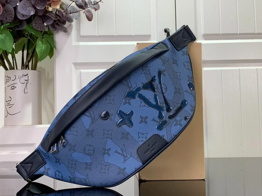 Louis Vuitton Discovery Bumbag in Blue Silver Hardware Louis Vuitton Discovery Bumbag in Blue Silver Hardware