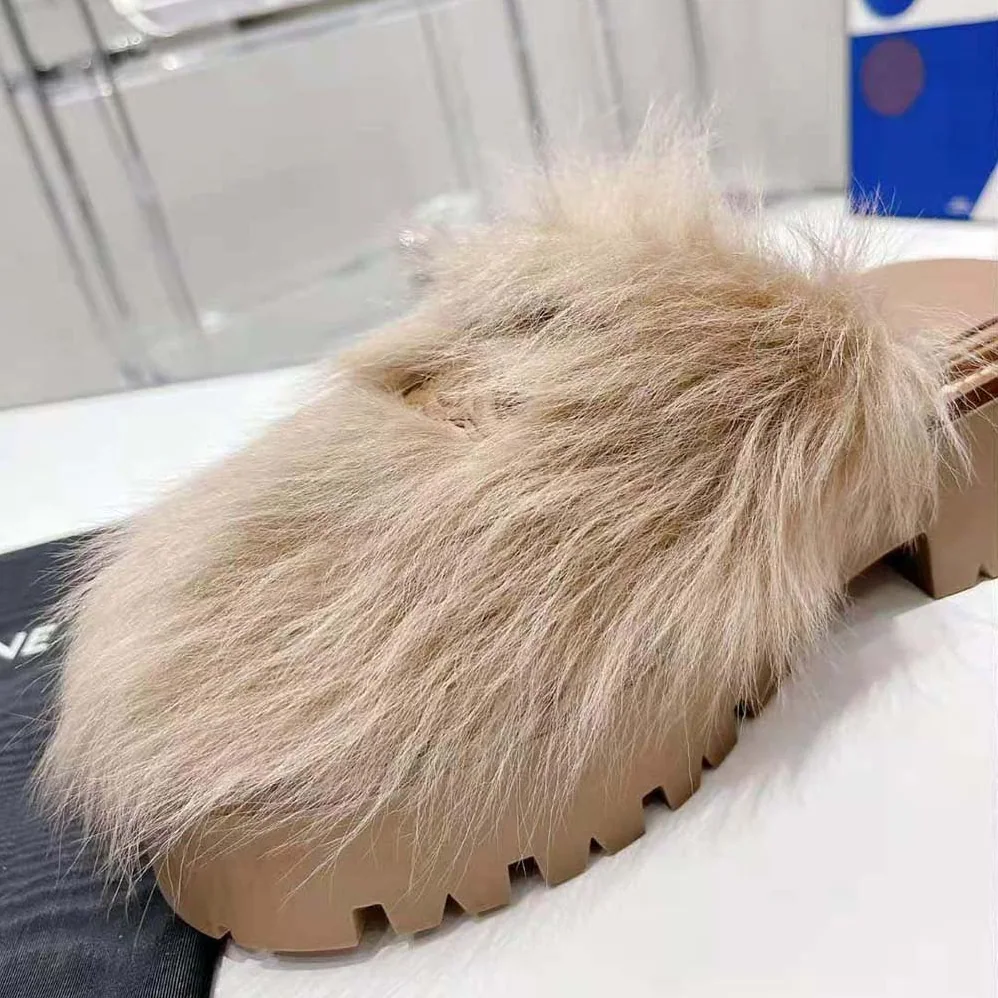 Celine Bulky Closed Mule in Lambfur for Women