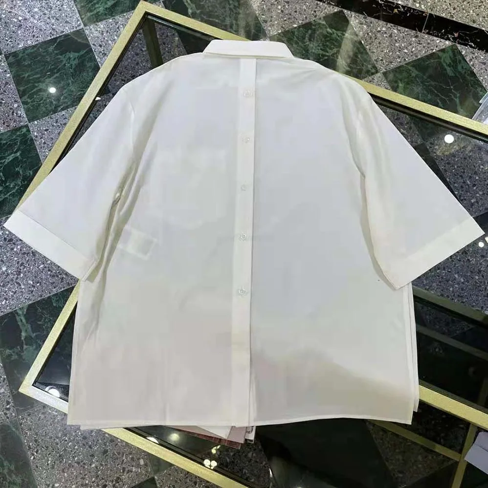 Fendi White Poplin Shirt with Classic Collar and Breast Pocket for Women Fendi White Poplin Shirt with Classic Collar and Breast Pocket for Women