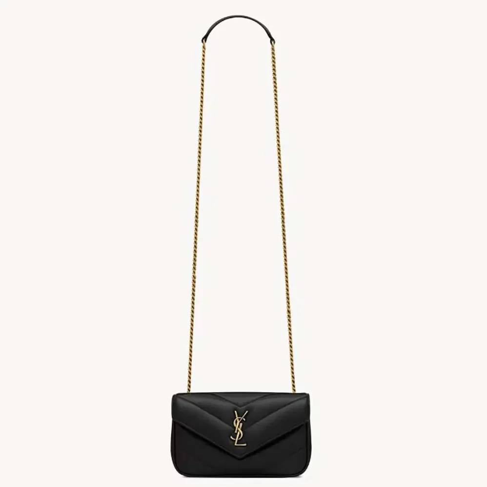 Saint Laurent YSL Loulou Mini in Lambskin for Women in Black Saint Laurent YSL Loulou Mini in Lambskin for Women in Black