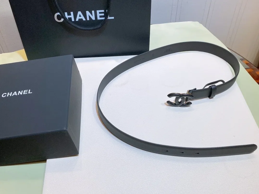 Chanel Belt With Double C Buckle Black Black in Toned Metal Women Chanel Belt With Double C Buckle Black Black in Toned Metal Women