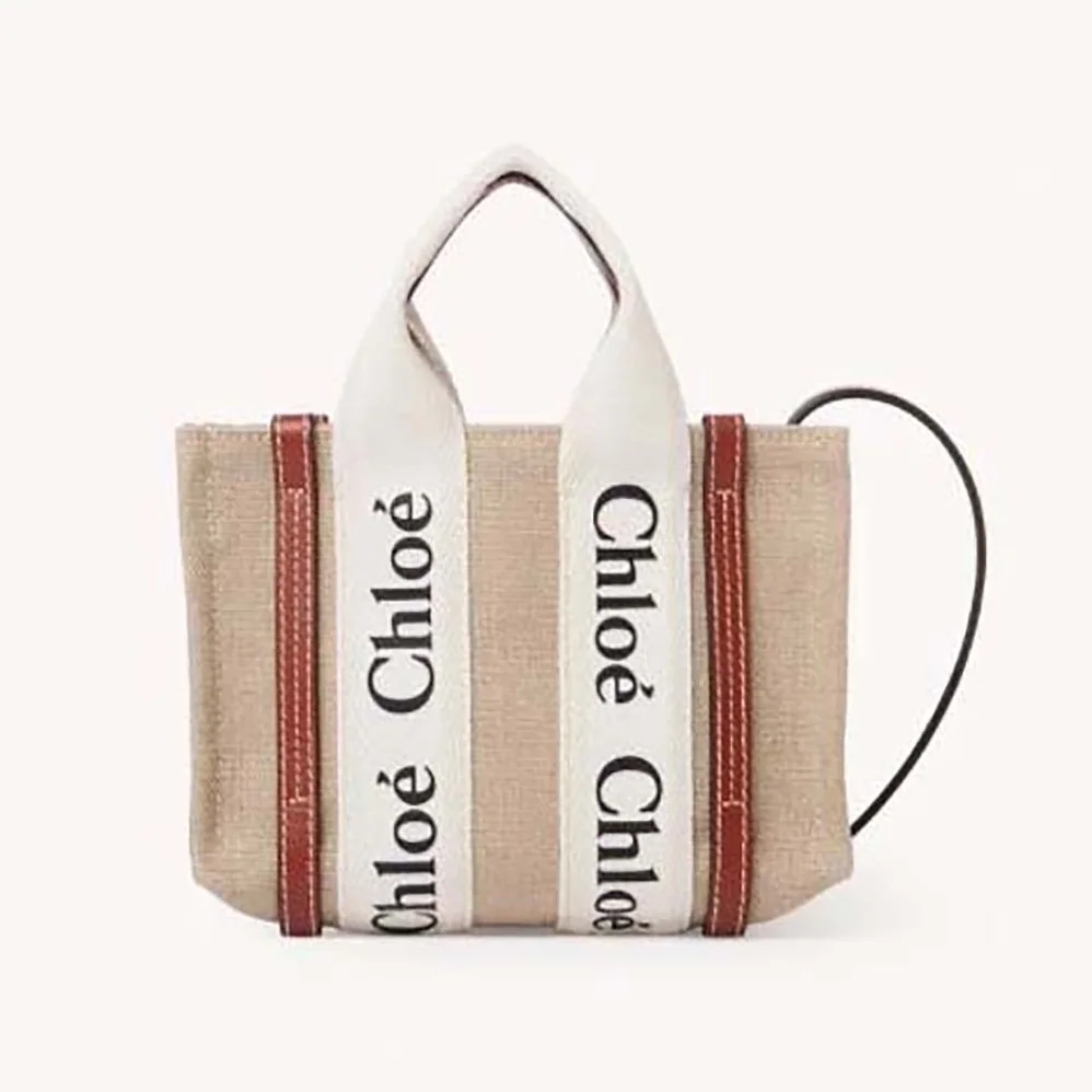 Chloe Mini Woody Tote Bag for Women in Brown