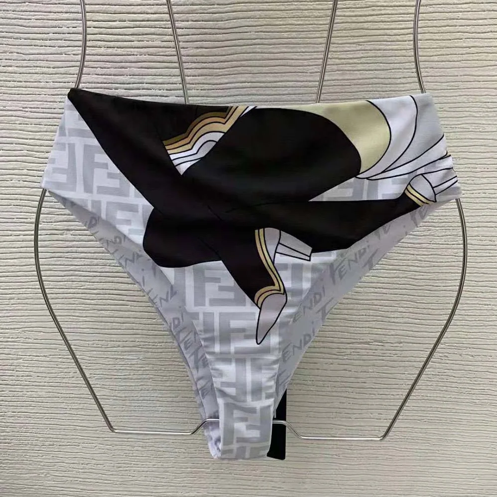Fendi Swimsuit Multicolor Lycra Bikini for Women in White