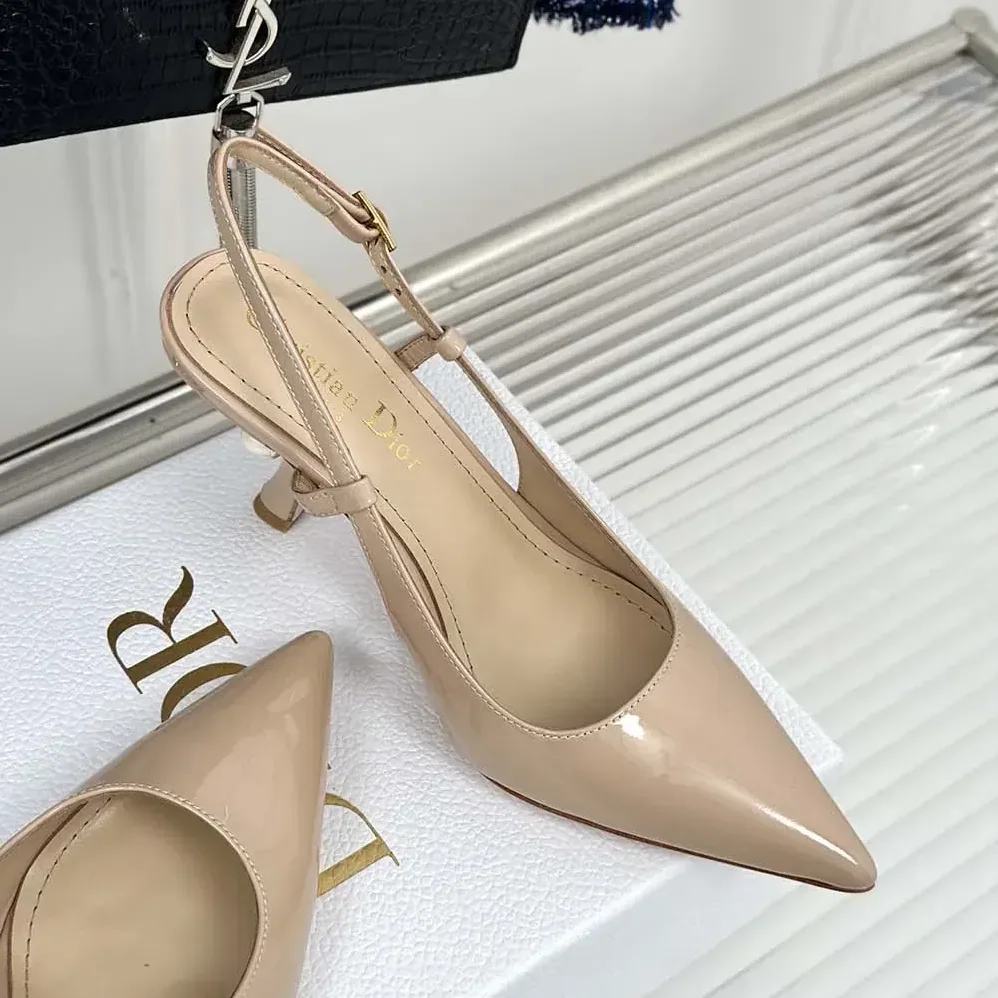 Dior Tribales Slingback Pump Nude Patent Calfskin for Women