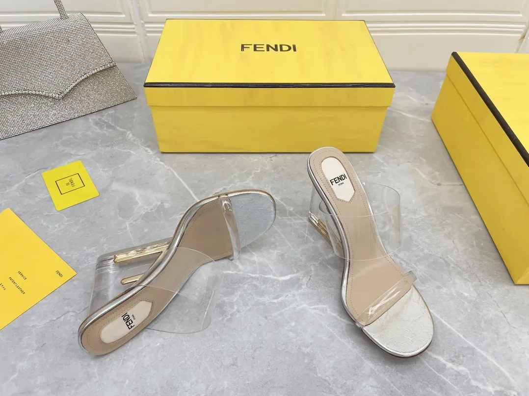 Fendi First White Transparent High in Heeled Sandals Fendi First White Transparent High in Heeled Sandals
