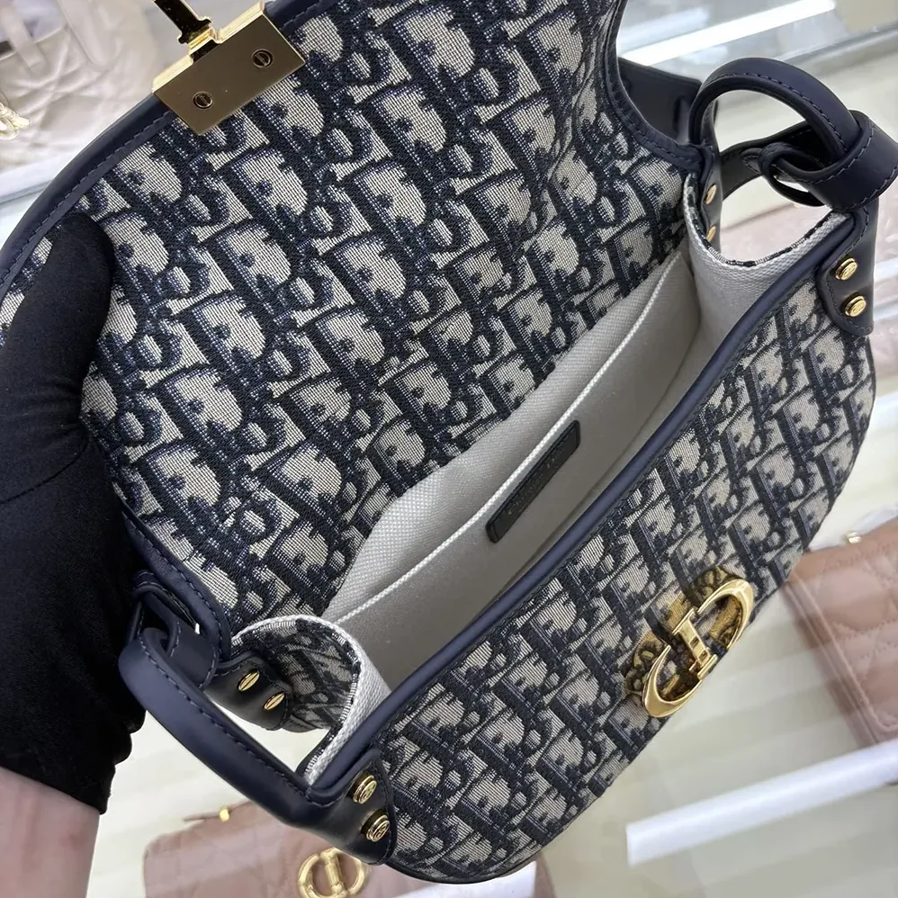 Dior Medium 30 Montaigne Satchel Bag Blue Dior Oblique Jacquard for Women Dior Medium 30 Montaigne Satchel Bag Blue Dior Oblique Jacquard for Women