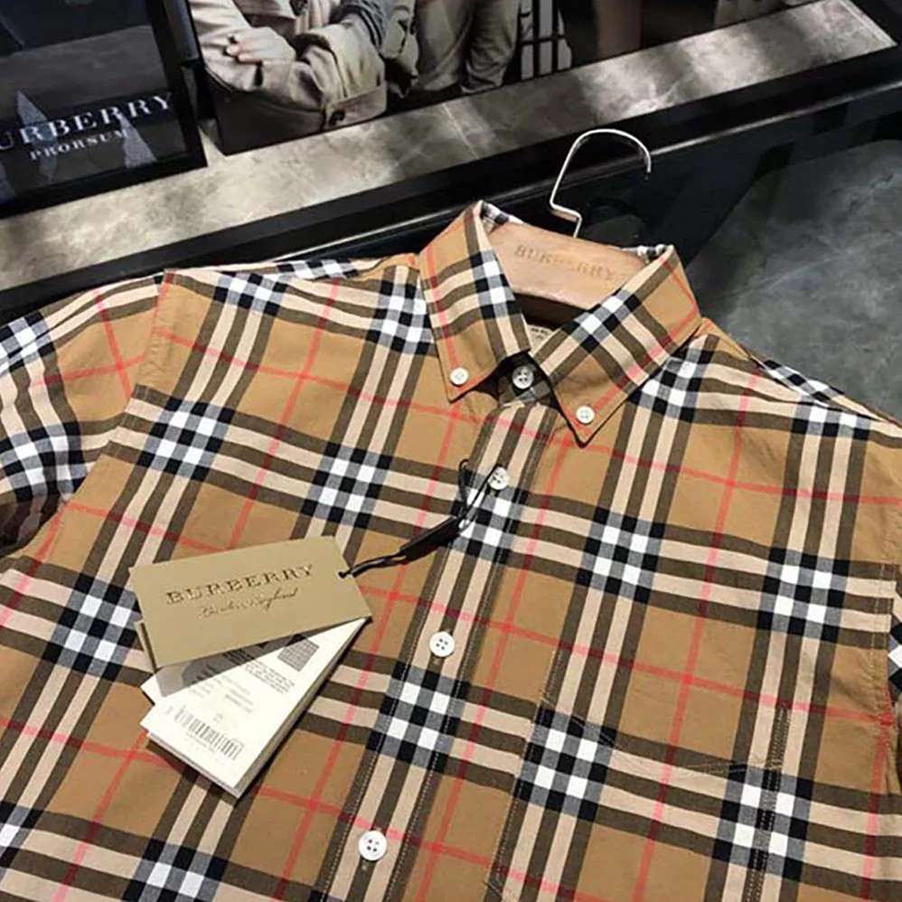 Burberry Button-Down Collar Vintage Check Cotton Shirt for Unisex