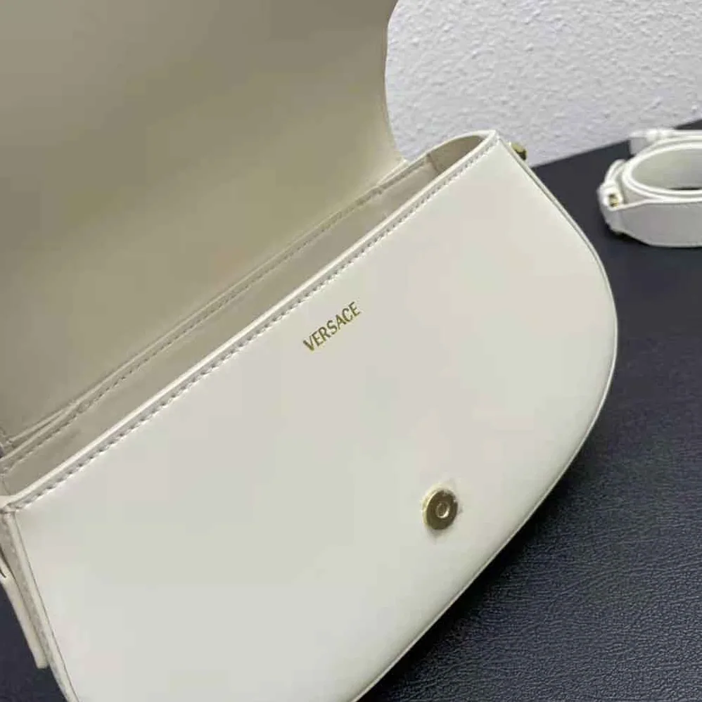 Versace Greca Goddess Shoulder Bag for Women in White Versace Greca Goddess Shoulder Bag for Women in White
