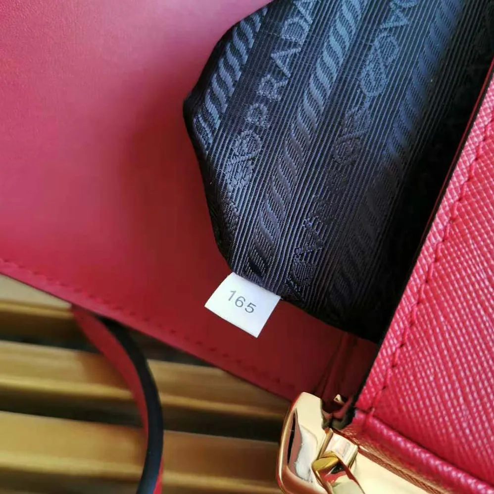 Prada Saffiano Leather Prada Embleme Bag for Women in Red Prada Saffiano Leather Prada Embleme Bag for Women in Red