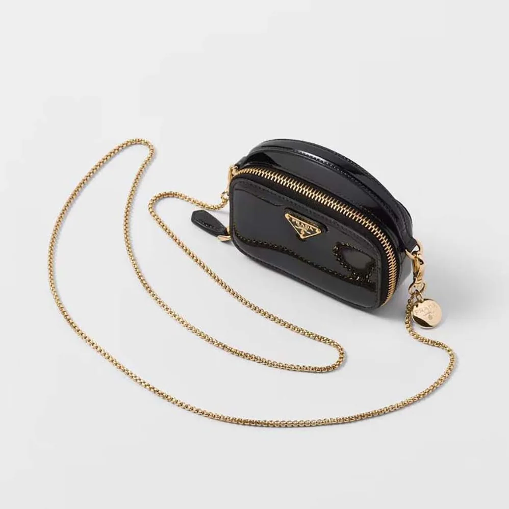 Prada Patent Leather Mini-pouch for Women in Black