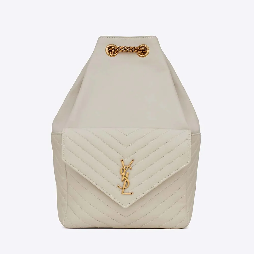 Saint Laurent YSL Joe Backpack in Lambskin for Women in White