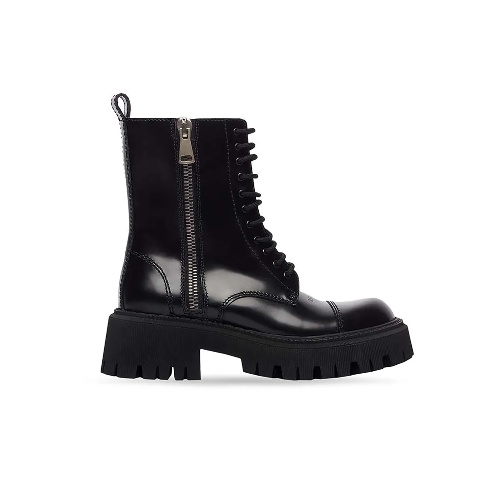 Balenciaga Tractor 20mm Lace-Up Boot in Black Smooth Calfskin for Women Balenciaga Tractor 20mm Lace-Up Boot in Black Smooth Calfskin for Women