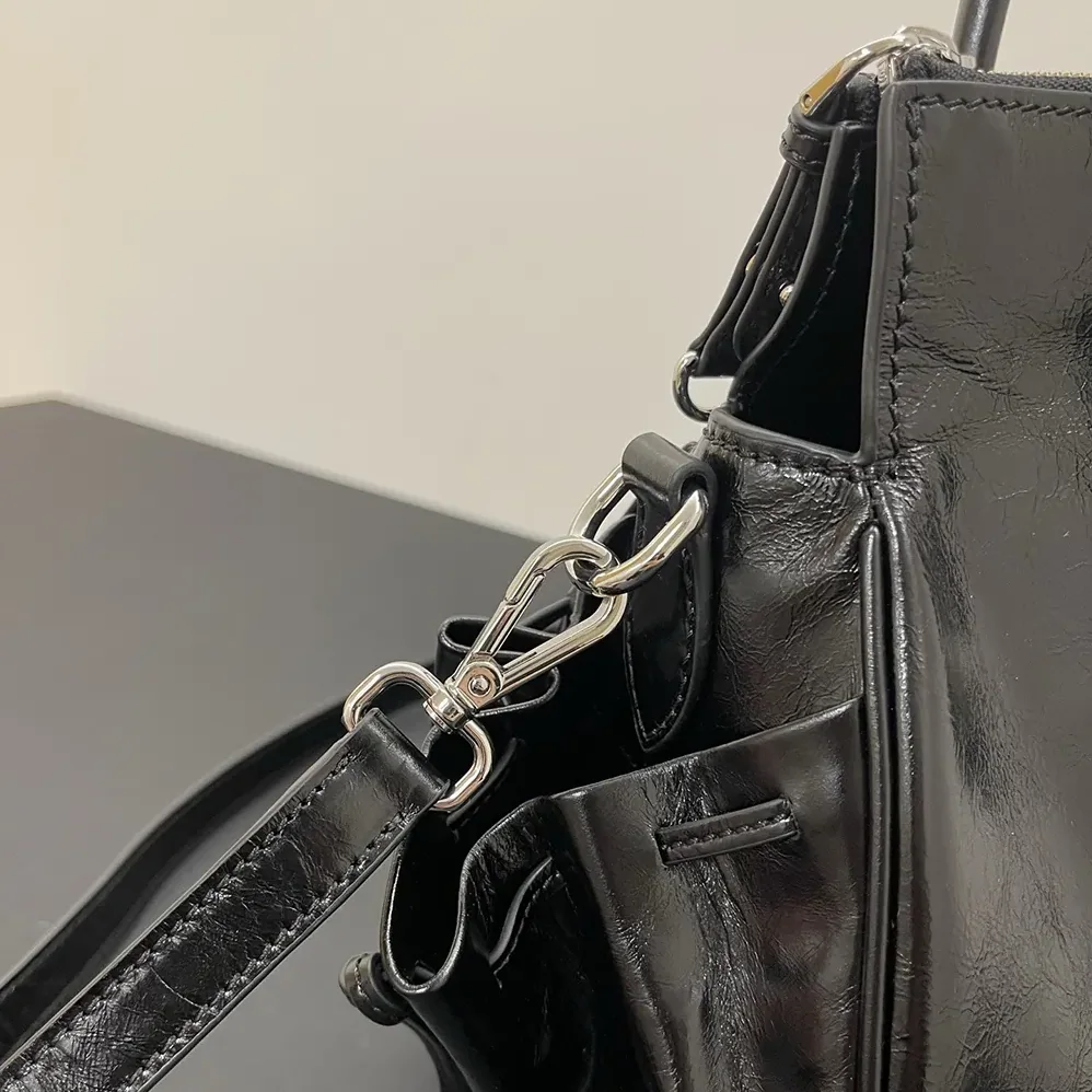 Miu Miu Shiny Leather Handbag for Women in Black Miu Miu Shiny Leather Handbag for Women in Black