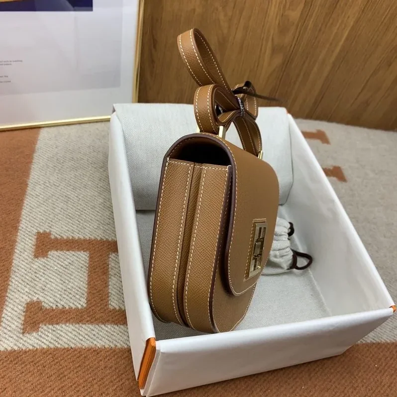 Hermes Mosaique 17 Brown, Gold Toned Hardware Bag