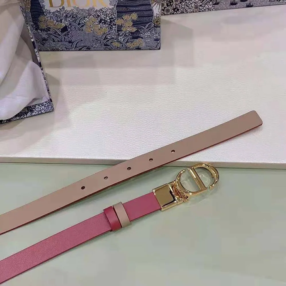 Dior 30 Montaigne Reversible Belt Pink and Ethereal Beige Smooth Calfskin 20 MM for Women