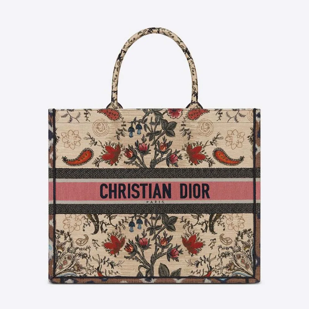 Dior Book Tote Multicolor Dior Flowers Embroidery for Women Dior Book Tote Multicolor Dior Flowers Embroidery for Women