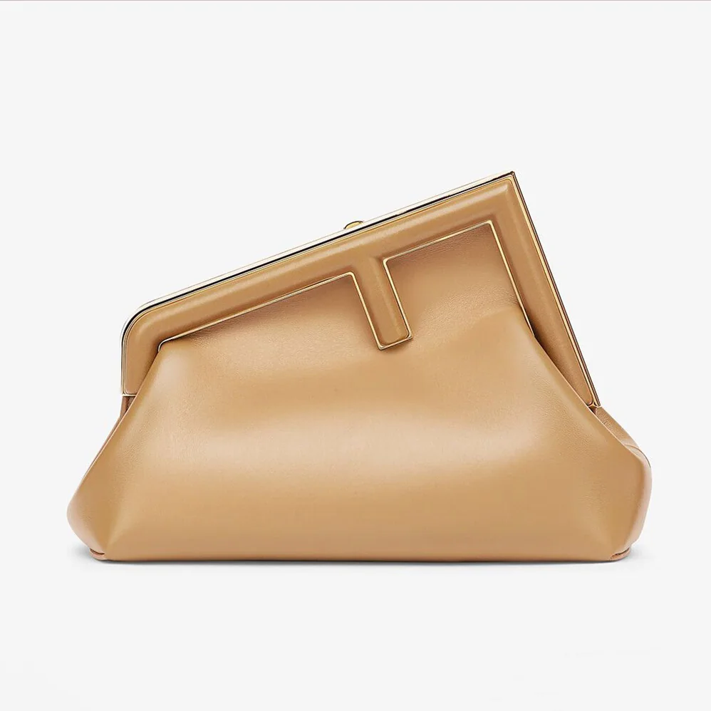Fendi First Small Nappa Leather Bag for Women in Light Brown