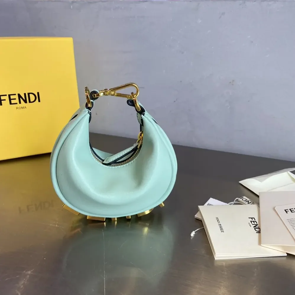 Fendi Nano Fendigraphy Lime Leather Charm for Women Fendi Nano Fendigraphy Lime Leather Charm for Women