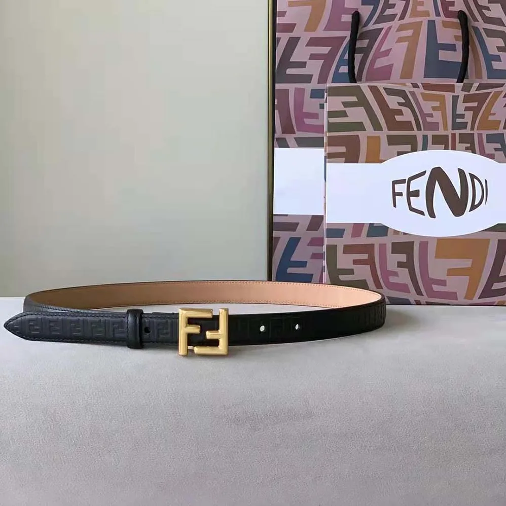 Fendi FF Belt Black Leather-8C0648AQ1VF04TX for Women Fendi FF Belt Black Leather-8C0648AQ1VF04TX for Women