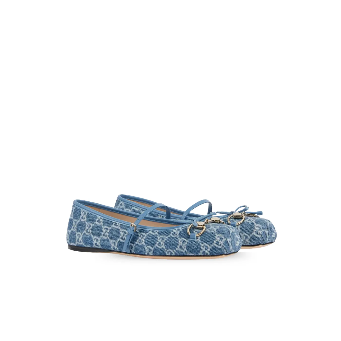 Gucci Horsebit Ballet Flats Blue Denim Gucci Horsebit Ballet Flats Blue Denim