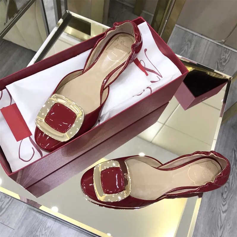 Roger Vivier Shoes Chips Ballerinas in Patent Leather for Women in Red