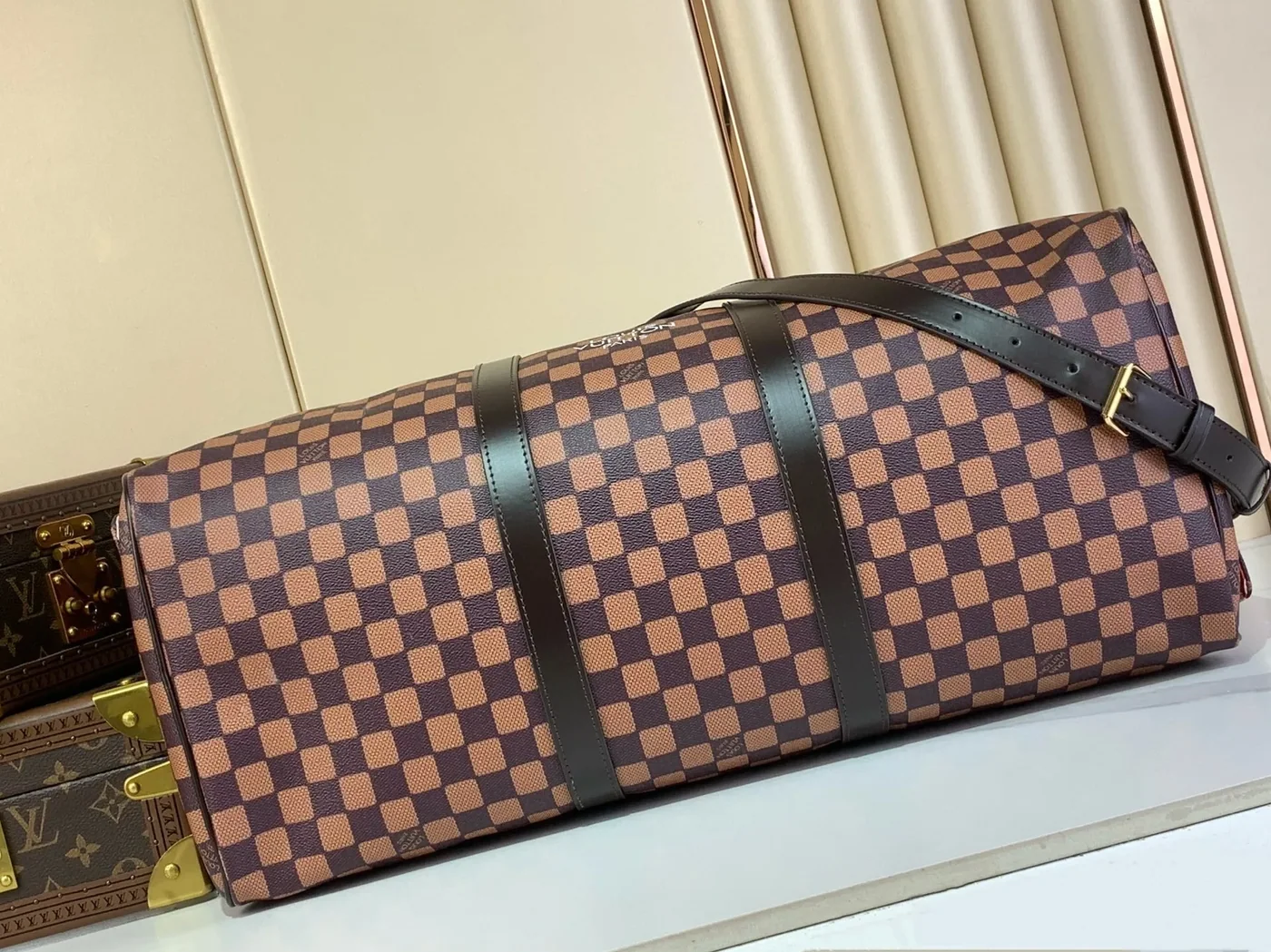 Louis Vuitton Keepall Bandouliere 50 Travel Bag / Brown Damier Phriendship Gold Hardware
