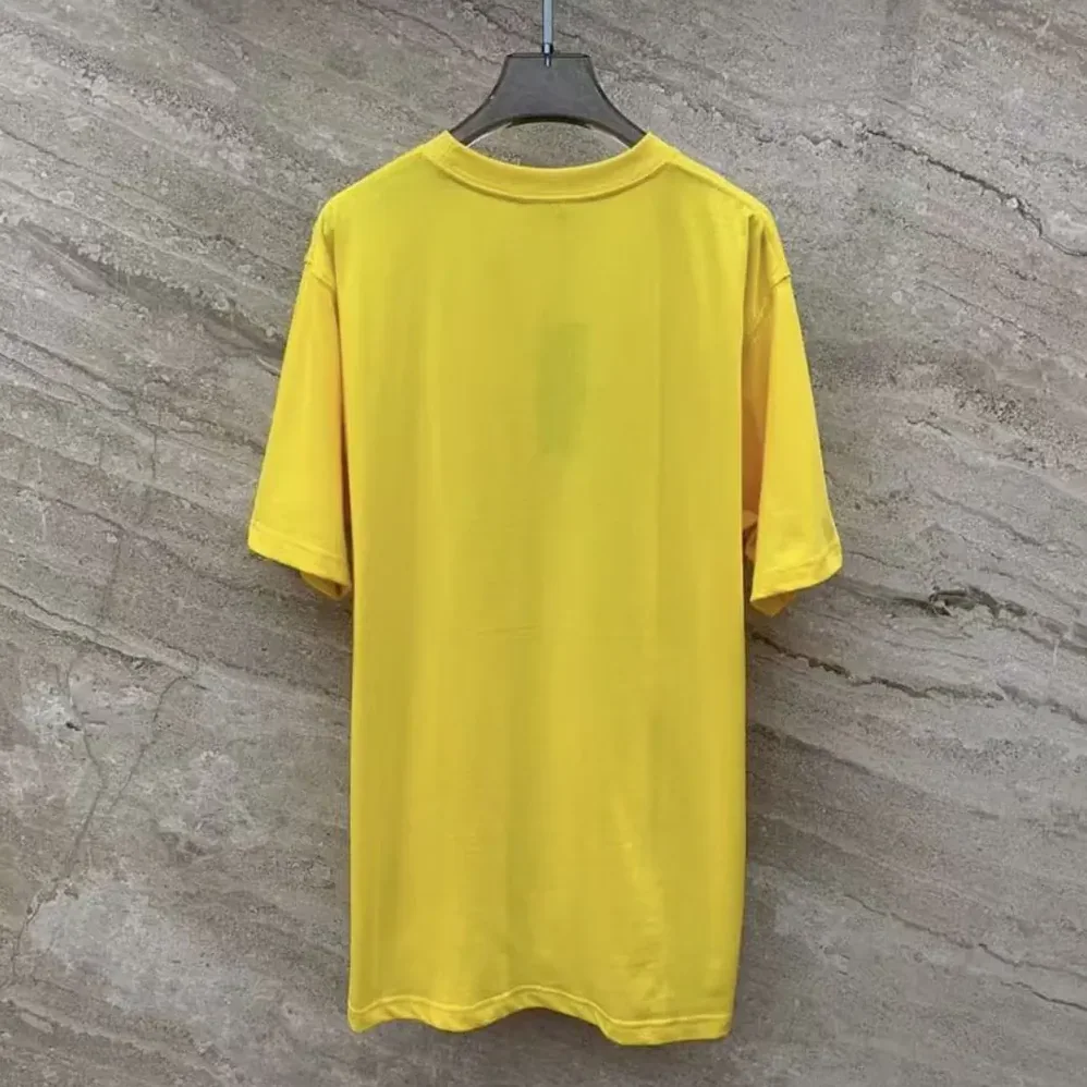 Dior CD Icon T-Shirt Relaxed Fit Yellow Cotton Jersey for Men