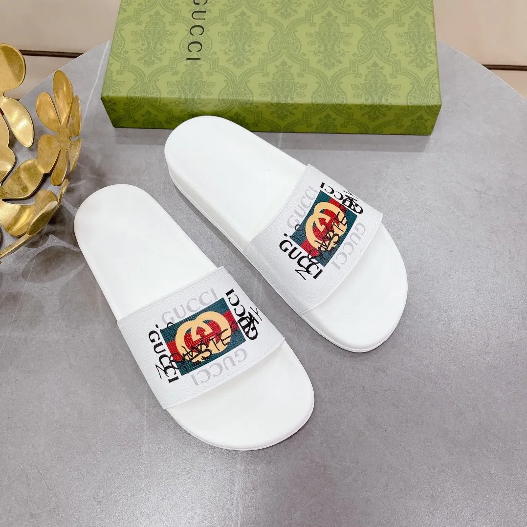 Gucci Slide Sandal With GG Web White for Men Gucci Slide Sandal With GG Web White for Men