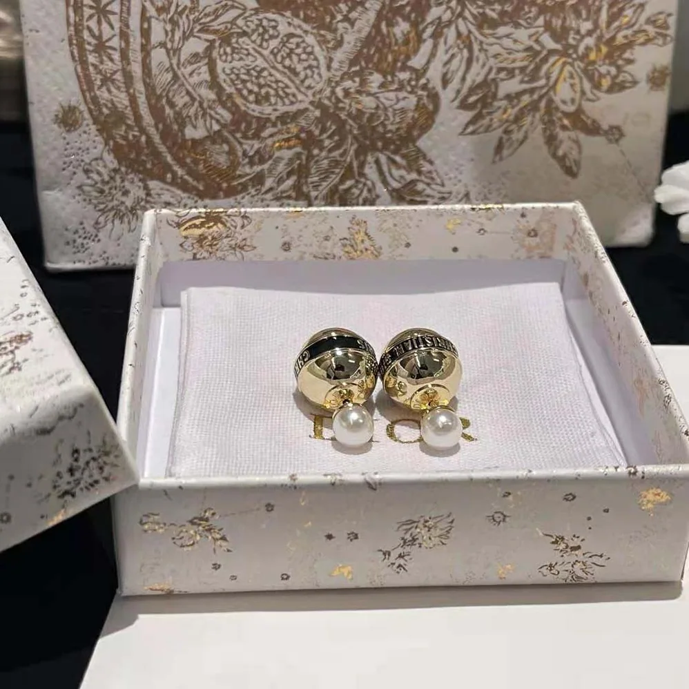 Dior Tribales Earrings Gold-Finish Metal and Black Lacquer for Women