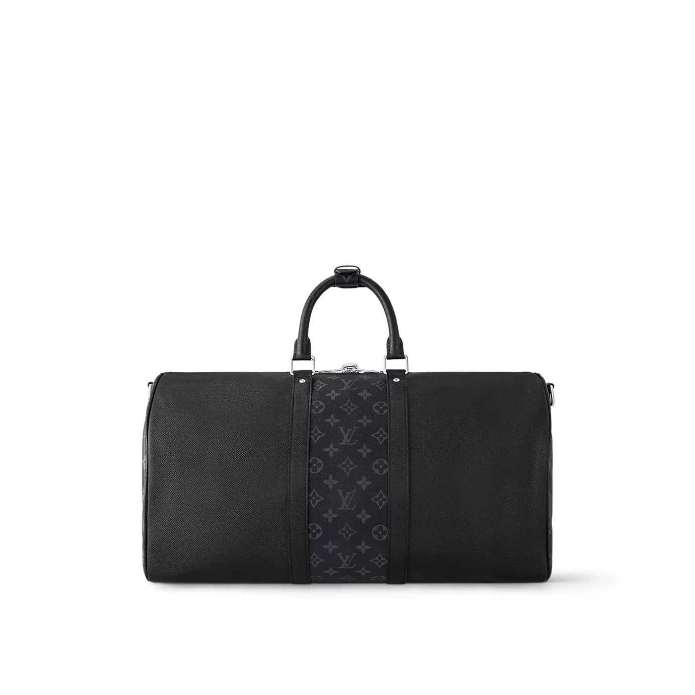 Louis Vuitton Keepall Bandouliere 25 Travel Bag in Black Silver Hardware Louis Vuitton Keepall Bandouliere 25 Travel Bag in Black Silver Hardware