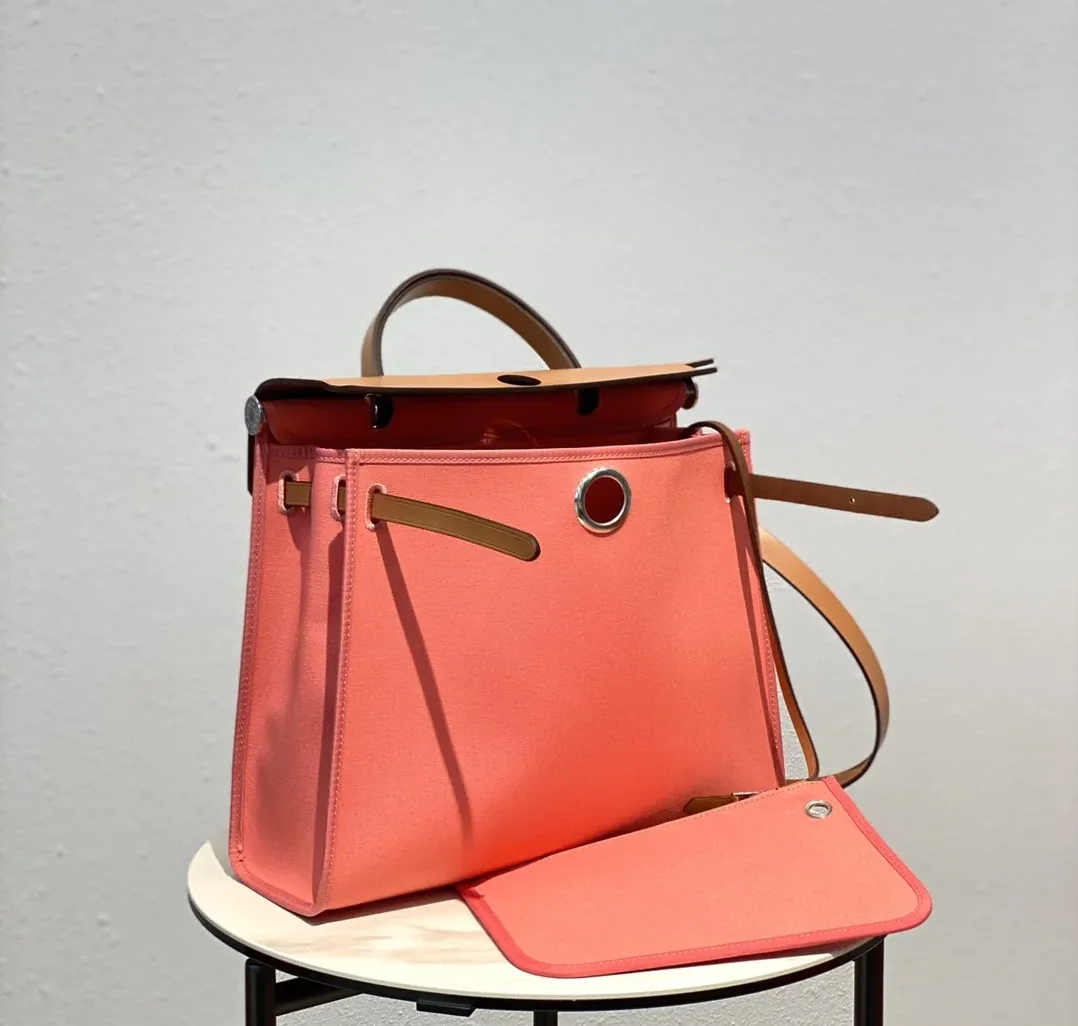 Hermes Herbag Zip Bag Pink, Silver Toned Hardware Bag Hermes Herbag Zip Bag Pink, Silver Toned Hardware Bag