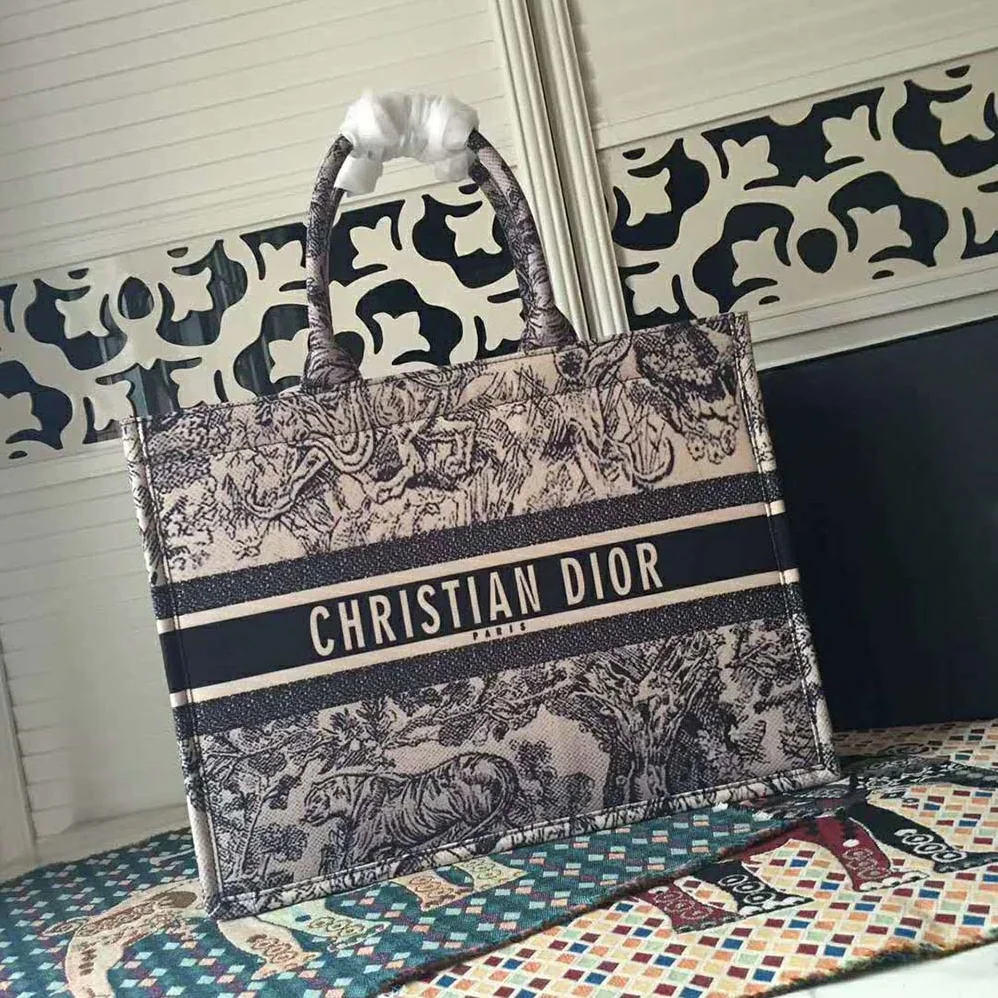 Dior Dior Book Tote Toile De Jouy Bag for Women in Navy