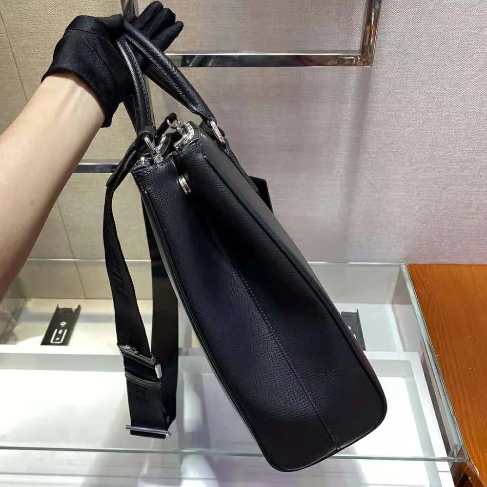 Prada Saffiano Leather Prada Galleria Bag for Men in Black