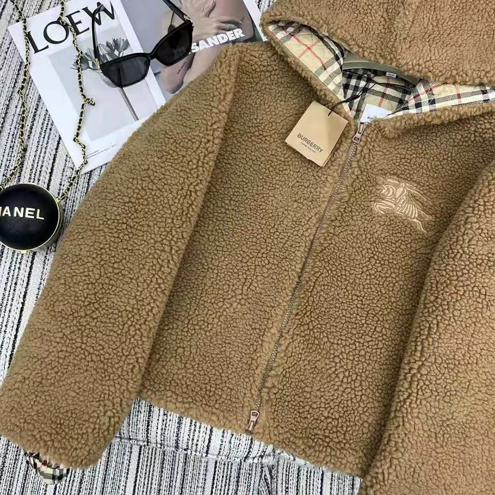 Burberry EKD Fleece Hooded Jacket for Men in Brown Burberry EKD Fleece Hooded Jacket for Men in Brown