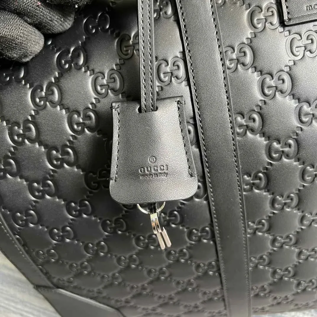 Gucci Gg Black Carry in On Duffle Black /