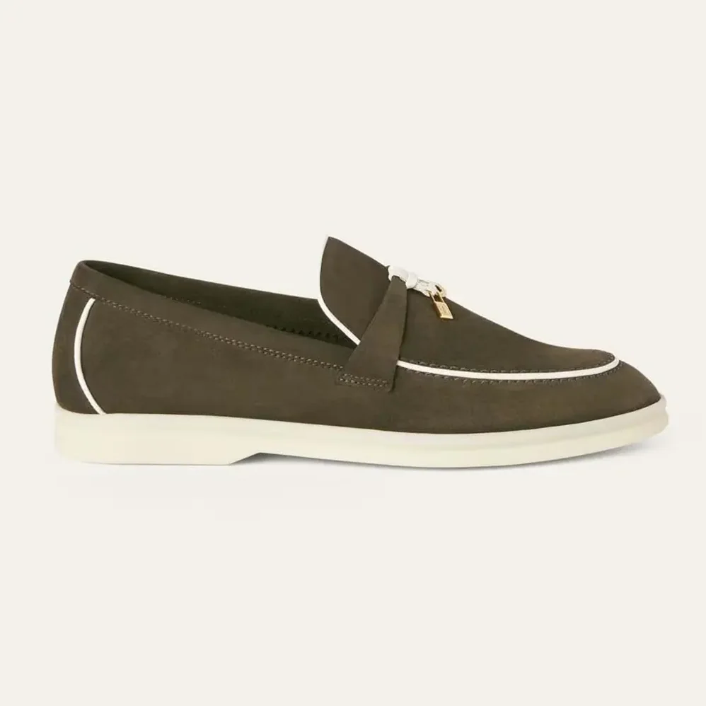 Loro Piana Summer Charms Walk Loafer for Unisex in Dark Green Loro Piana Summer Charms Walk Loafer for Unisex in Dark Green