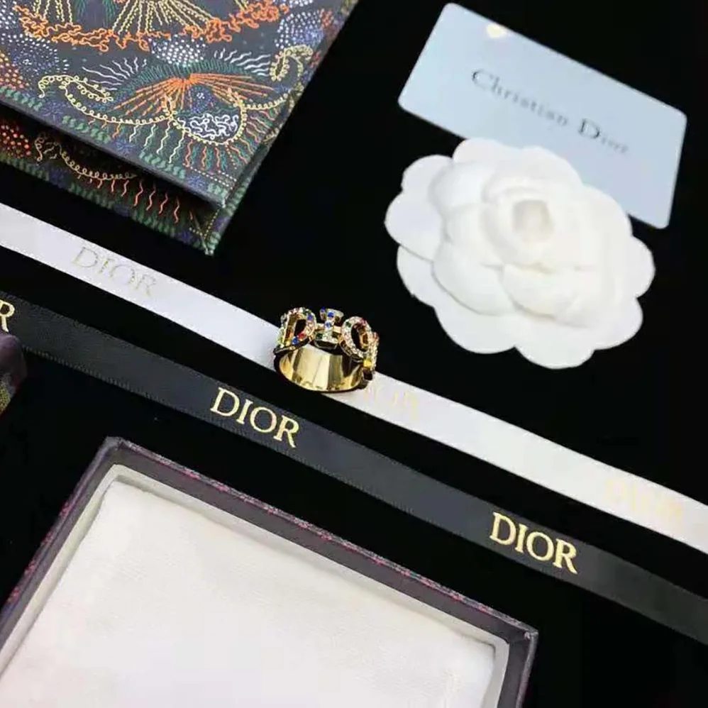 Dior Dio(r)evolution Ring Gold-Finish Metal and Multicolor Crystals for Women Dior Dio(r)evolution Ring Gold-Finish Metal and Multicolor Crystals for Women
