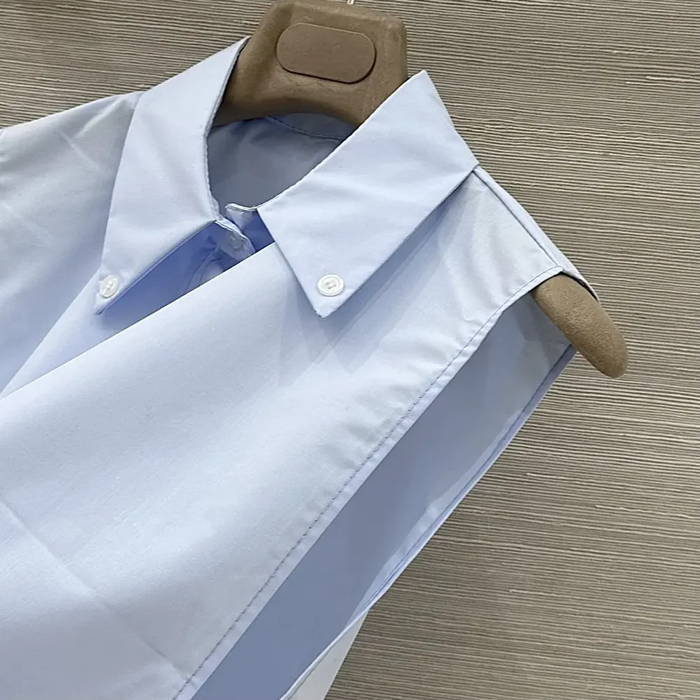 Miu Miu Poplin Shirt for Women in Light Blue Miu Miu Poplin Shirt for Women in Light Blue