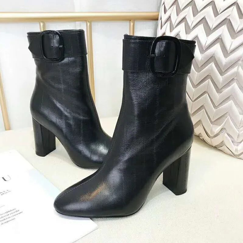 Saint Laurent YSL Shoes Joplin Buckle Bootie in Eel 10.5cm Heel for Women in Black Saint Laurent YSL Shoes Joplin Buckle Bootie in Eel 10.5cm Heel for Women in Black