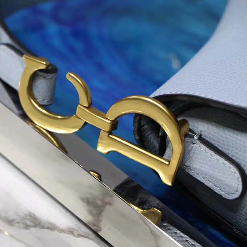 Dior Mini Saddle Bag in Calfskin for Women in Blue Dior Mini Saddle Bag in Calfskin for Women in Blue