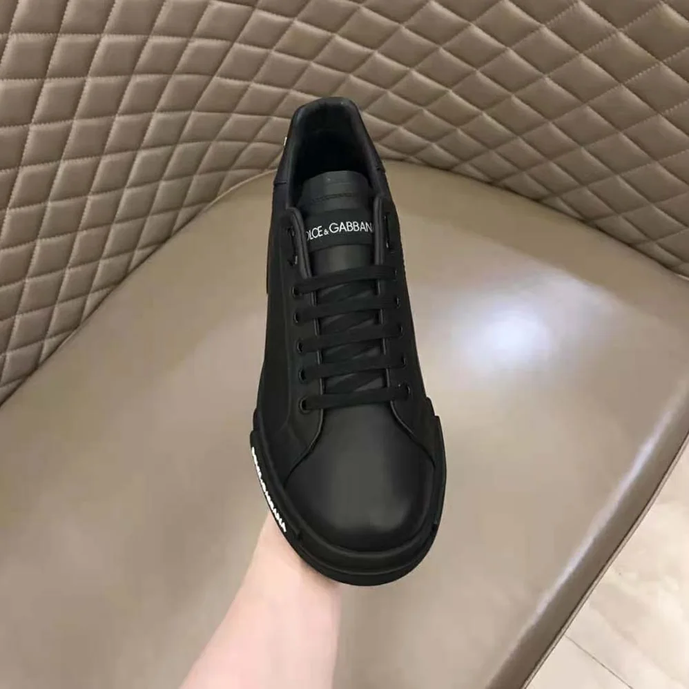 Dolce Gabbana D&G Calfskin Nappa Portofino Sneakers for Women in Black Dolce Gabbana D&G Calfskin Nappa Portofino Sneakers for Women in Black