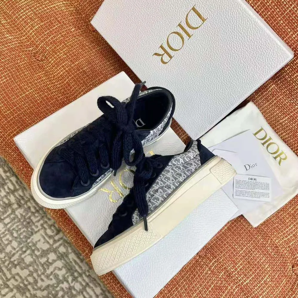 Dior B33 Sneaker Navy Blue Dior Oblique Jacquard and Suede for Men Dior B33 Sneaker Navy Blue Dior Oblique Jacquard and Suede for Men