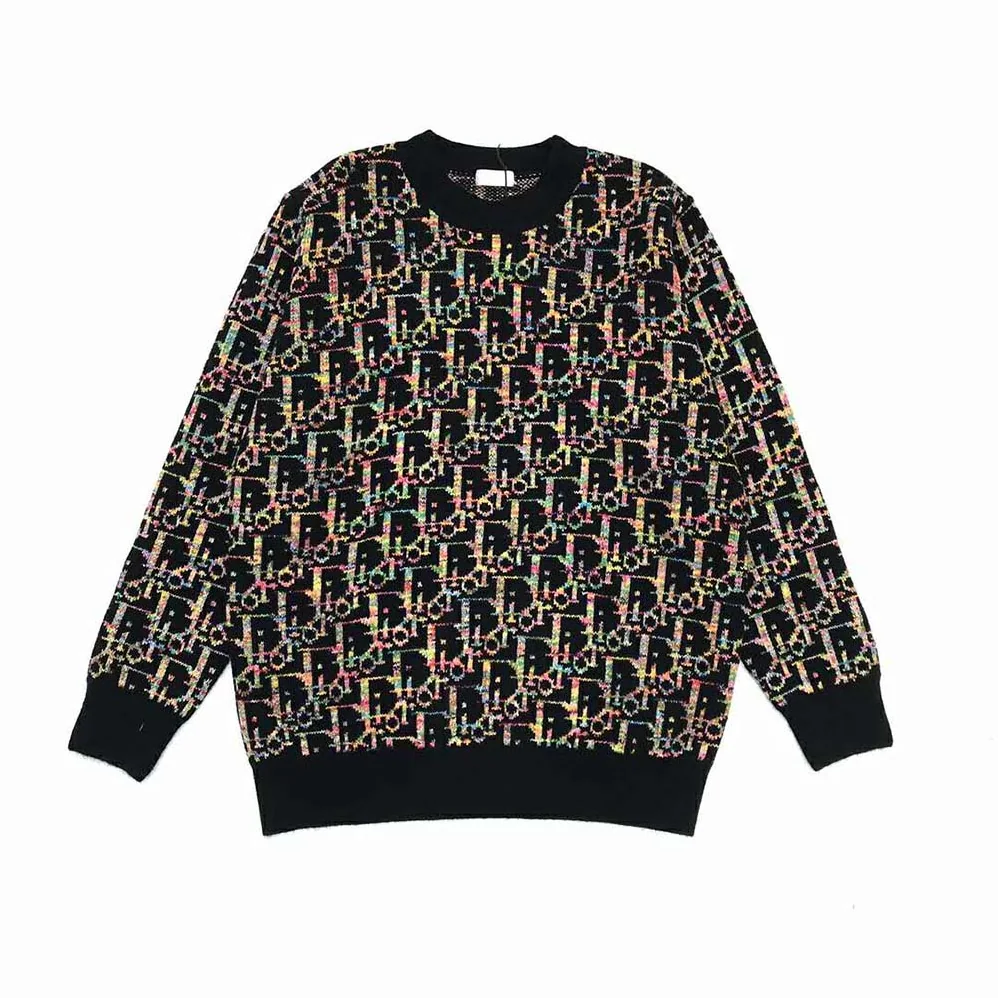 Dior Oblique Sweater Black Wool Jacquard for Men