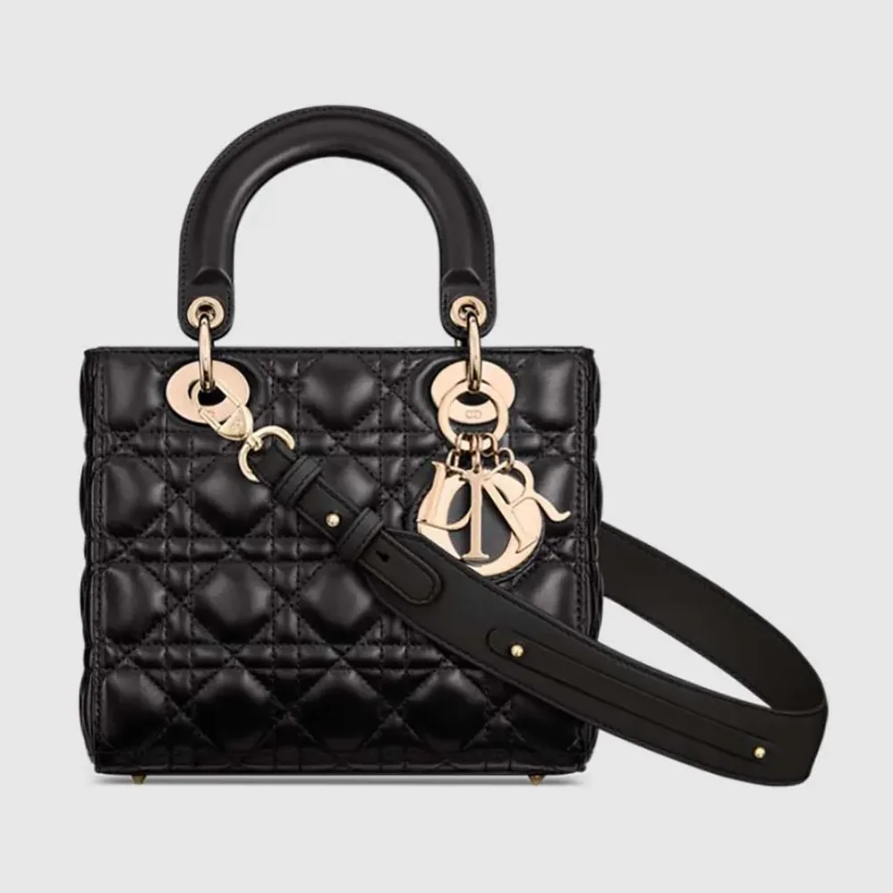 Dior Small Lady Dior My ABCDior Bag Black Cannage Lambskin for Women
