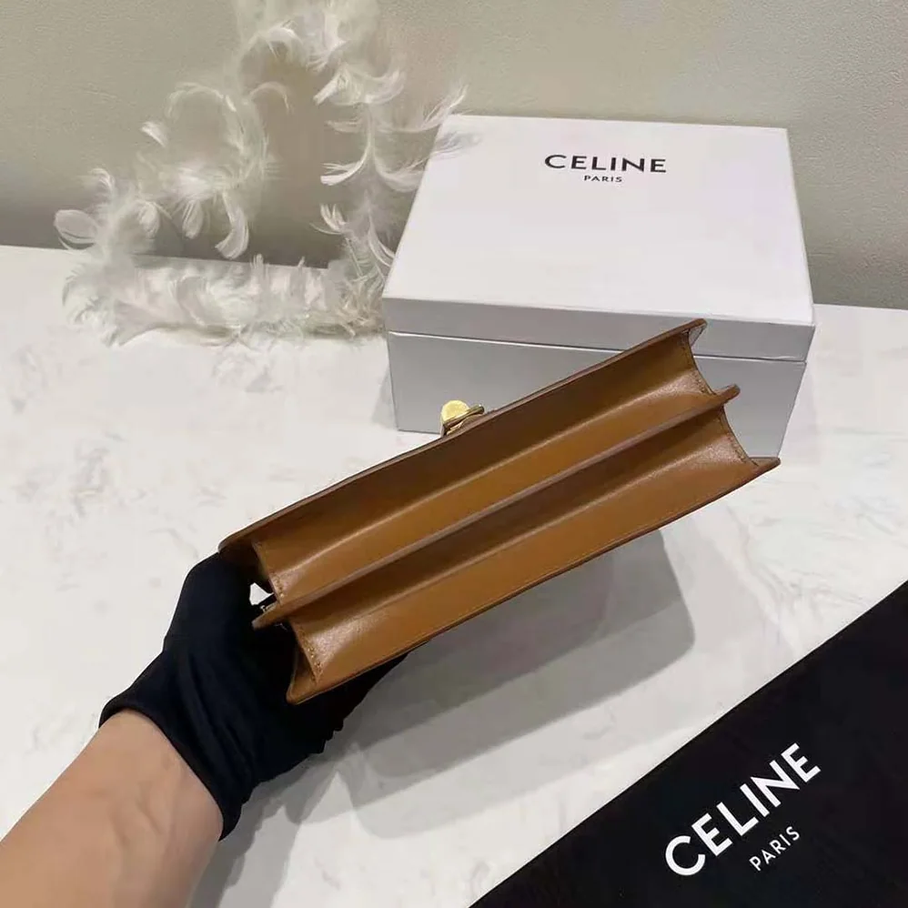 Celine Chain Bag 16 in Satinated Calfskin for Women in Brown Celine Chain Bag 16 in Satinated Calfskin for Women in Brown