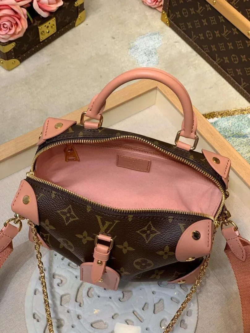 Louis Vuitton Petite Malle Souple Monogram Canvas Pink